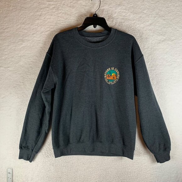HippyTree Men's Nature is Coming Crew Neck Long Sleeve Navy Sweatshirt Size M‎ - Picture 3 of 9